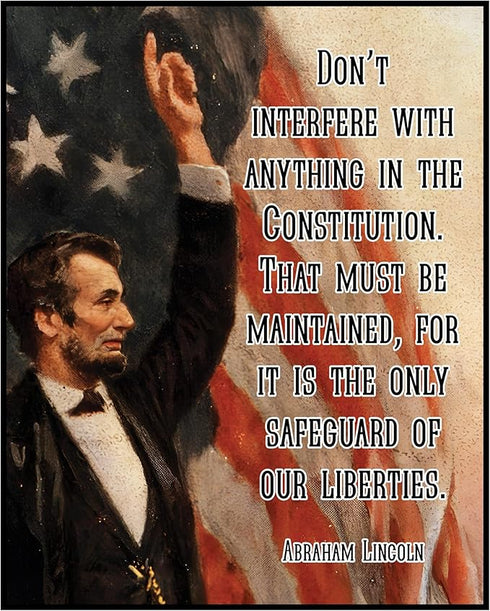 Posterizer 1 pcs-Republicans Conservatives Liberals-Abraham Lincoln-Patriotic & Military Art-Quotes-Gift for US Military Veterans-Decor for Home &...